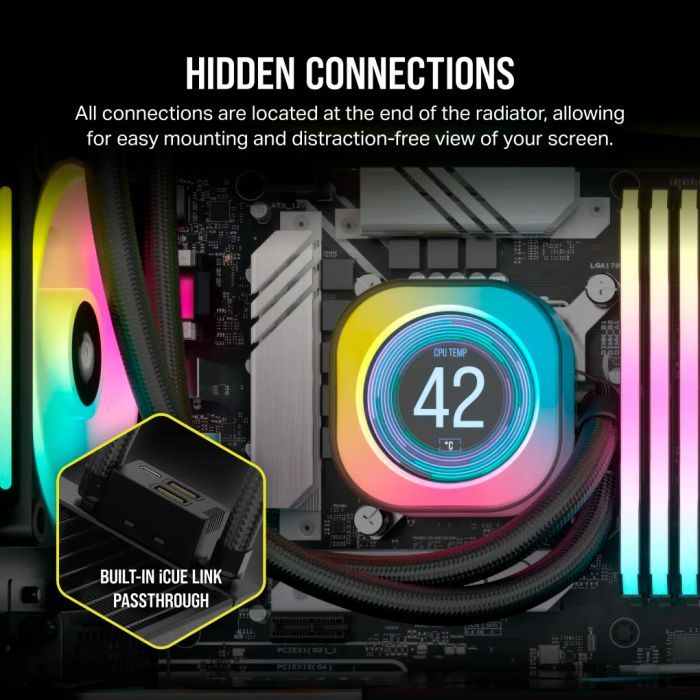 Система жидкостного охлаждения Corsair iCUE Link H100i LCD RGB (CW-9061007-WW) изображение 10