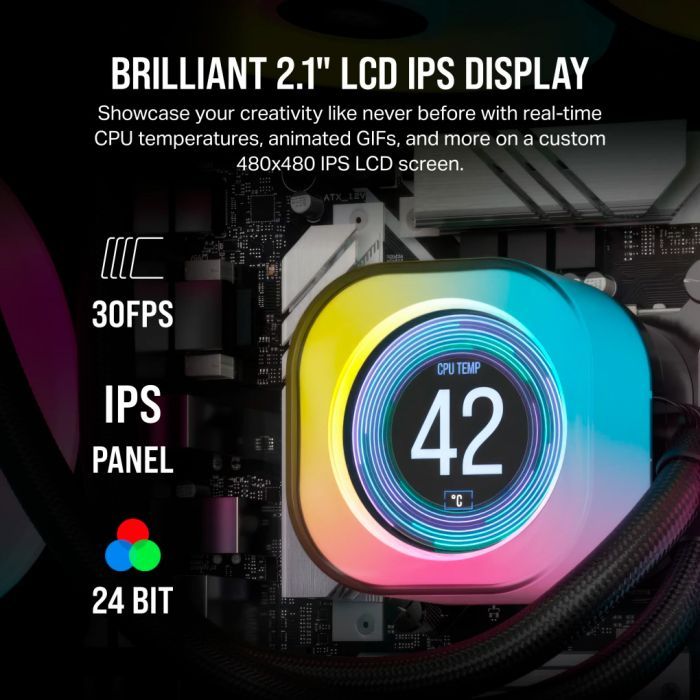 Система жидкостного охлаждения Corsair iCUE Link H100i LCD RGB (CW-9061007-WW) изображение 7