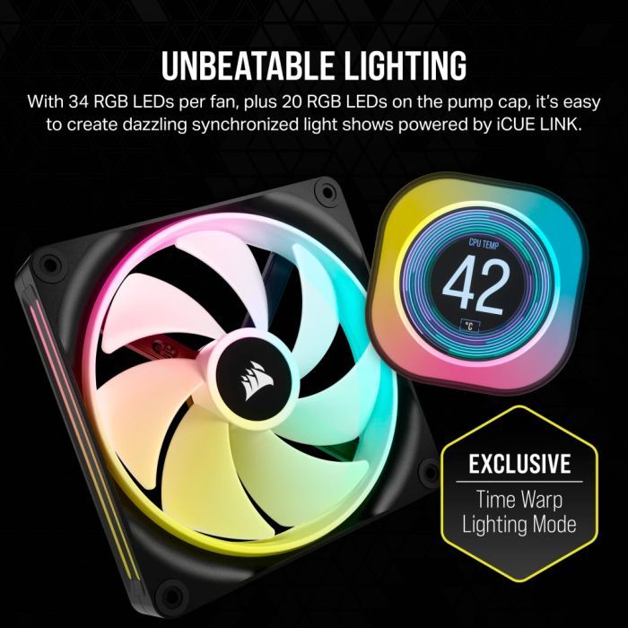 Система жидкостного охлаждения Corsair iCUE Link H100i LCD RGB (CW-9061007-WW) изображение 8