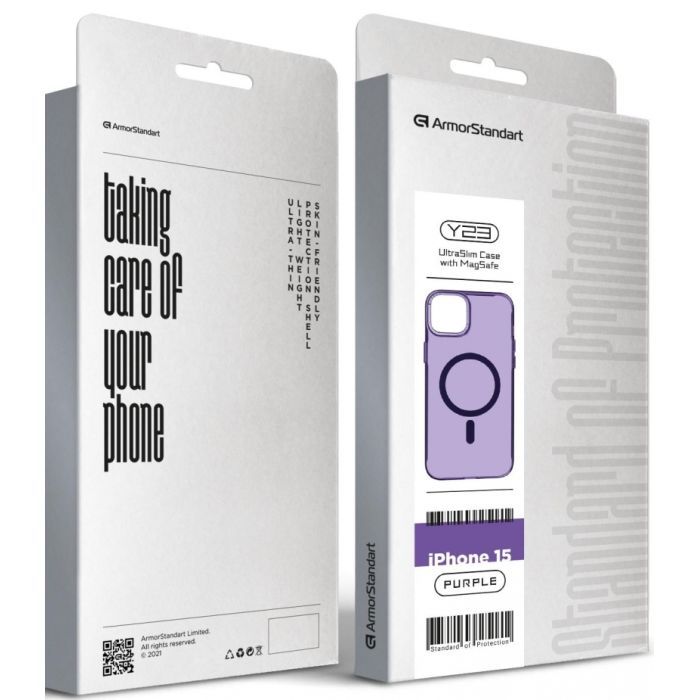 Чехол для мобильного телефона Armorstandart Y23 MagSafe Apple iPhone 15 Transparent Purple (ARM68567) изображение 4