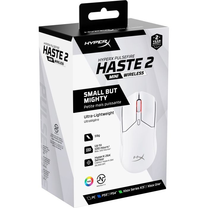 Мышка HyperX Pulsefire Haste 2 Mini Wireless White (7D389AA) изображение 9