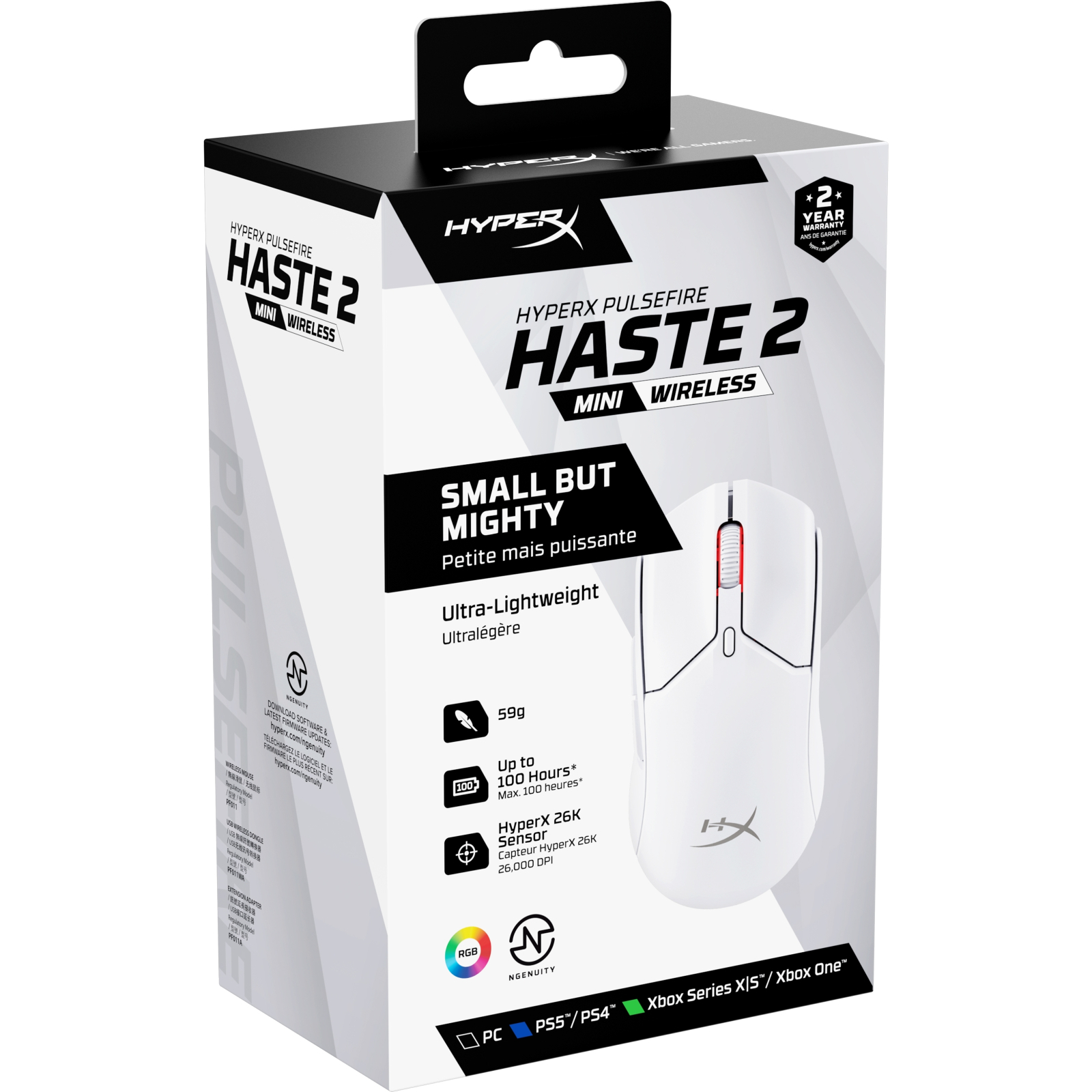 Мишка HyperX Pulsefire Haste 2 Mini Wireless White (7D389AA) зображення 9