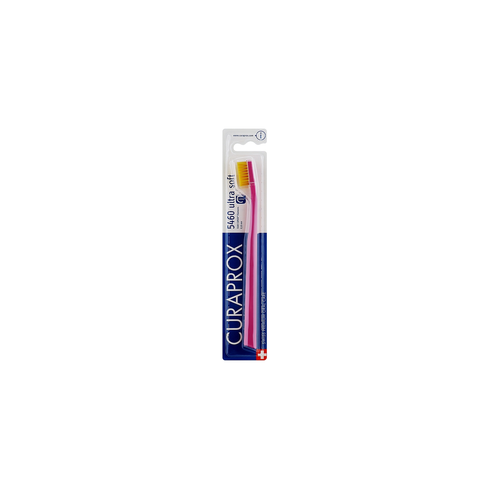 Зубная щетка Curaprox CS 5460 Ultra Soft Ультрамягкая D 0.10 мм Розовая с желтой щетиной (CS 5460-12)