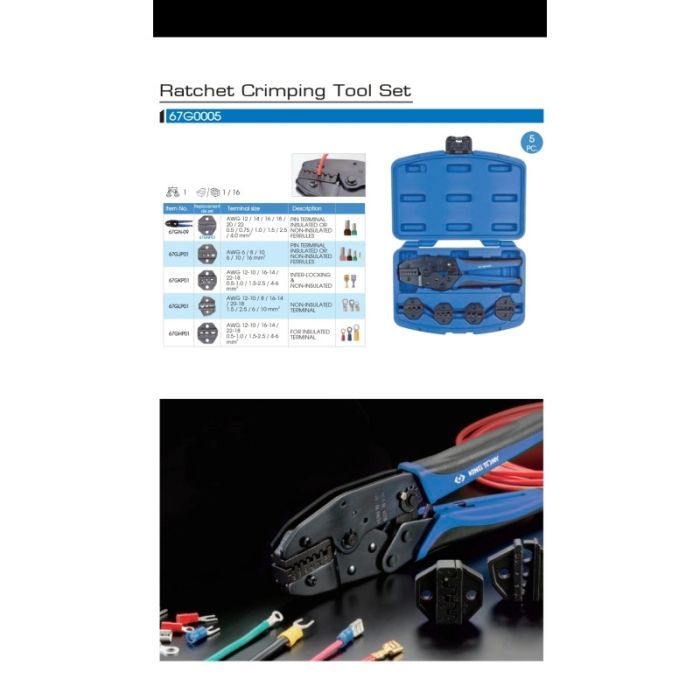 Затискач для клем KING TONY храповичный, модульный, 5 шт (67G0005) изображение 4