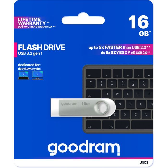 USB флеш накопитель Goodram 16GB UNO3 Steel USB 3.2 (UNO3-0160S0R11) изображение 4