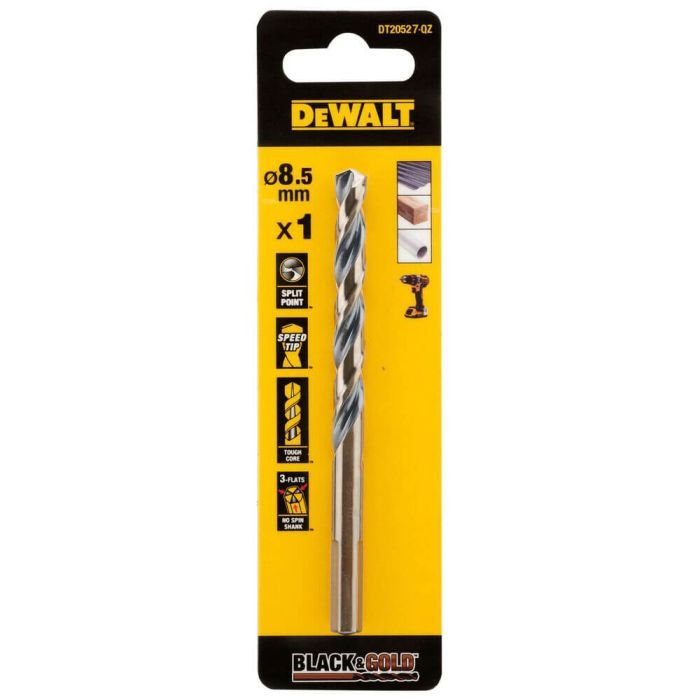 Сверло DeWALT по металлу Black & Gold,HSS-G, 8.5 х 117 х 75 мм (DT20527)