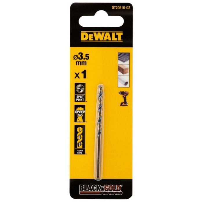 Сверло DeWALT по металлу Black & Gold,HSS-G, 3.5 х 70 х 39 мм (DT20516)