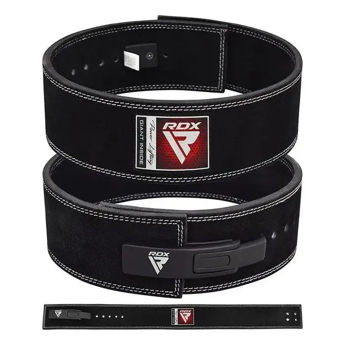 Атлетический пояс RDX 4 Pro Liver Buckle шкіряний Black Plus XL (WBL-4LB-XL+)