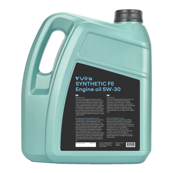 Моторное масло VIRA Synthetic FE 5W-30 4 л (VI0267) изображение 2
