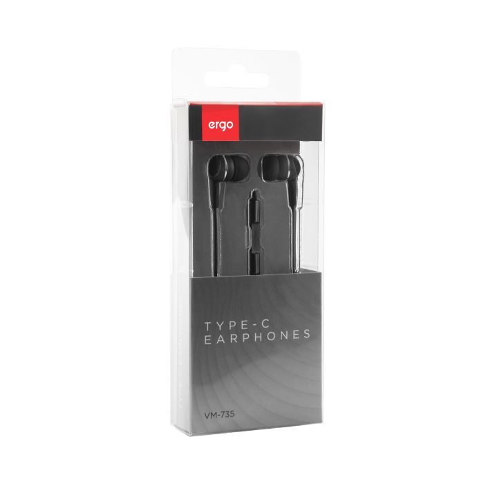 Наушники Ergo VM-735 Type-C Earphones Black (VM-735K) изображение 2