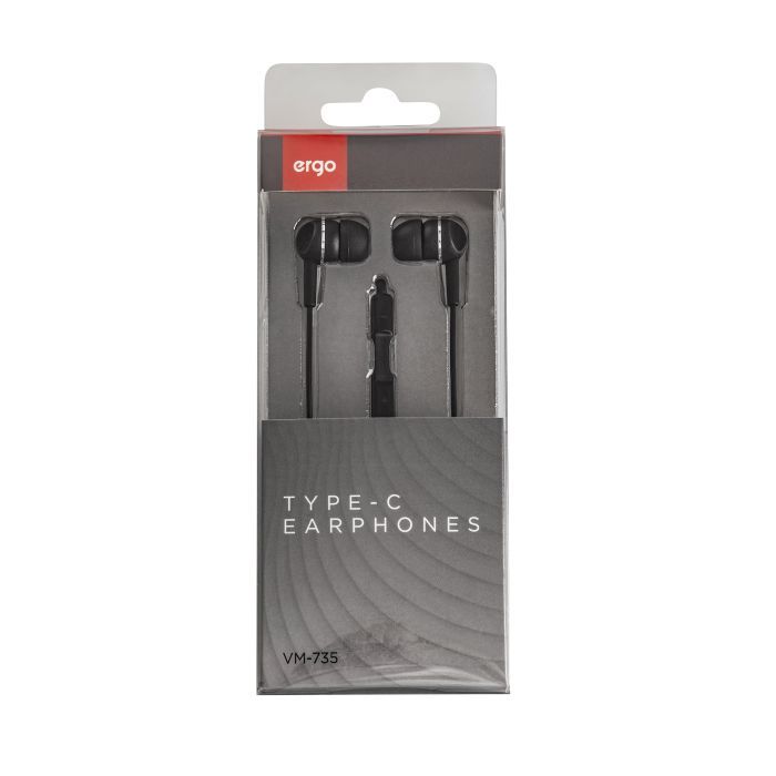 Наушники Ergo VM-735 Type-C Earphones Black (VM-735K) изображение 4