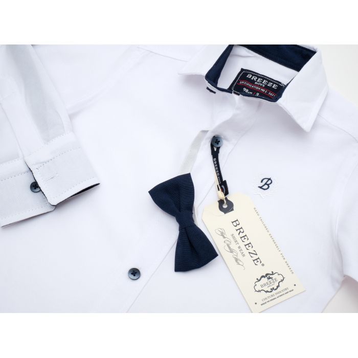 Рубашка детская Breeze с бабочкой (G-431-140B-white) изображение 3