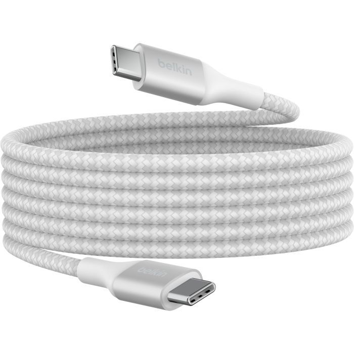 Дата кабель USB-C to USB-C 1.0m 240W white Belkin (CAB015BT1MWH) изображение 2