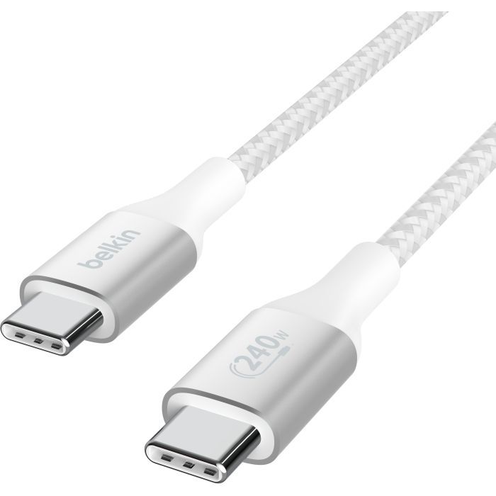 Дата кабель USB-C to USB-C 1.0m 240W white Belkin (CAB015BT1MWH) изображение 5