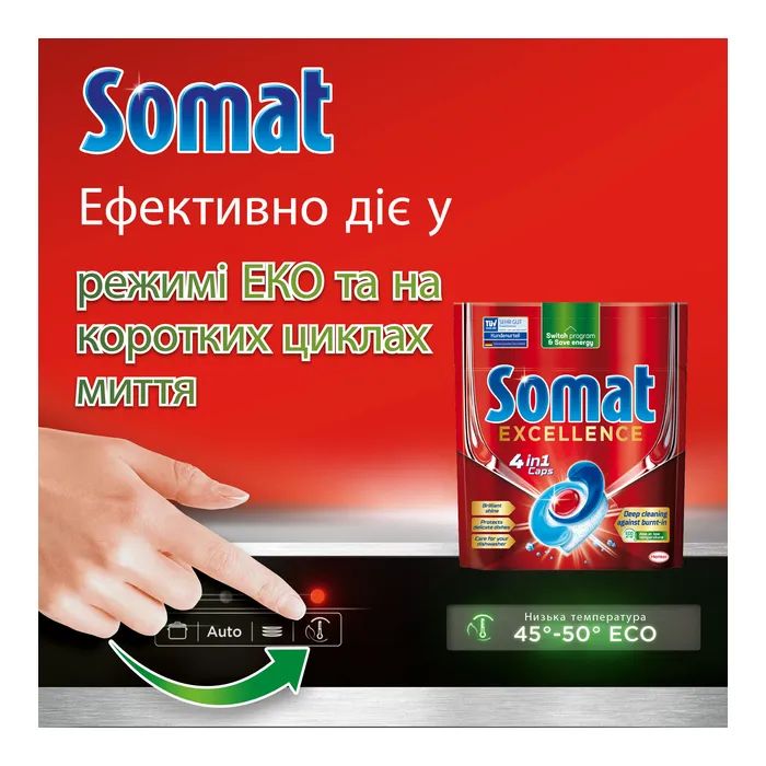 Таблетки для посудомоечных машин Somat Excellence 60 шт. (9000101808087) изображение 4
