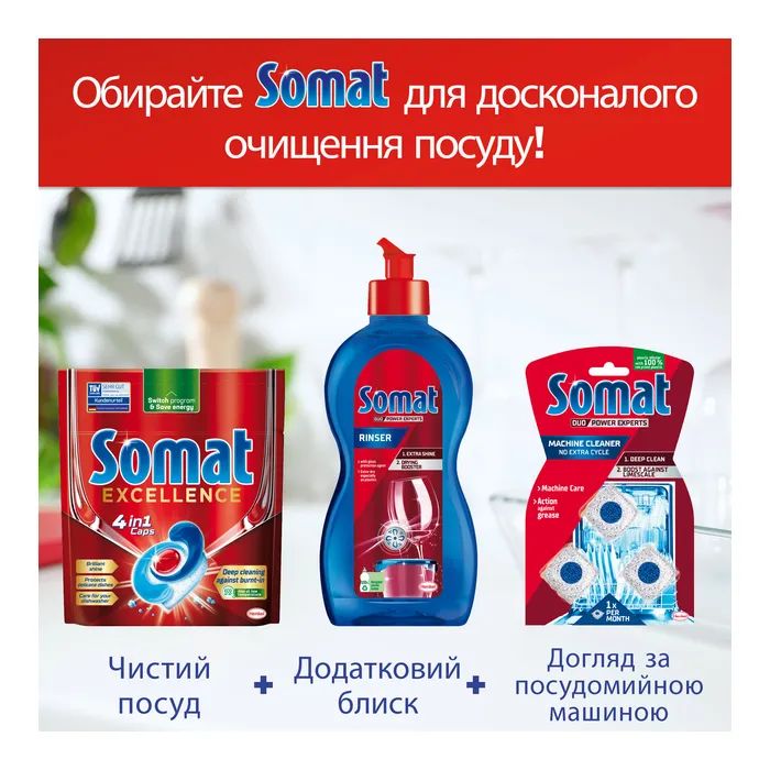 Таблетки для посудомоечных машин Somat Excellence 60 шт. (9000101808087) изображение 7