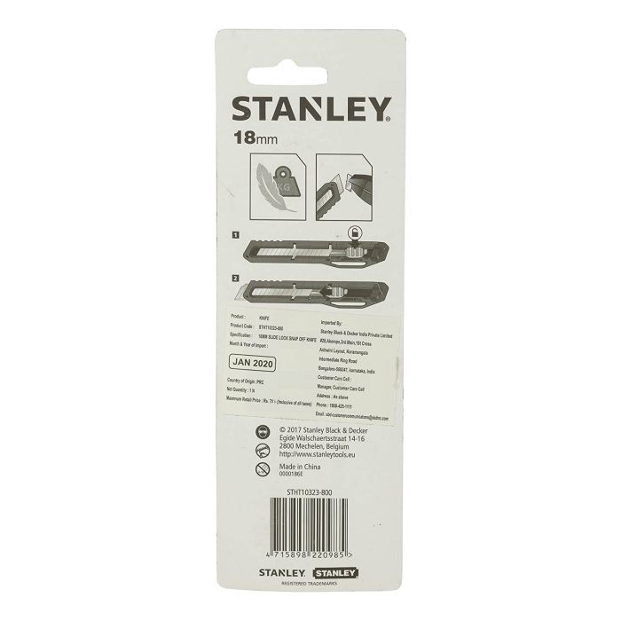Ніж монтажний Stanley сегментний, 18мм, 175 мм. (STHT10323-8) зображення 7