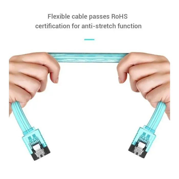 Кабель для передачи данных SATA 3.0 7pin F/F 0.5m L Blue Vention (KDDSD) изображение 3