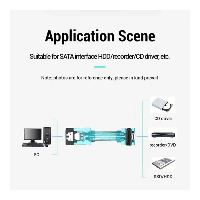 Кабель для передачи данных SATA 3.0 7pin F/F 0.5m L Blue Vention (KDDSD) изображение 4
