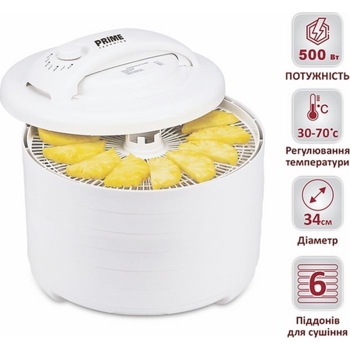 Сушка для овочів та фруктів PRIME Technics PFD 607 W (195984) зображення 10