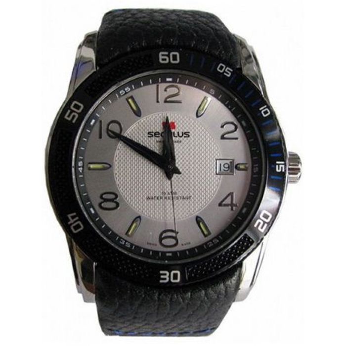 Наручний годинник Seculus 4487.2.715 wht, ss tr-b blu tracks, blk blu strap