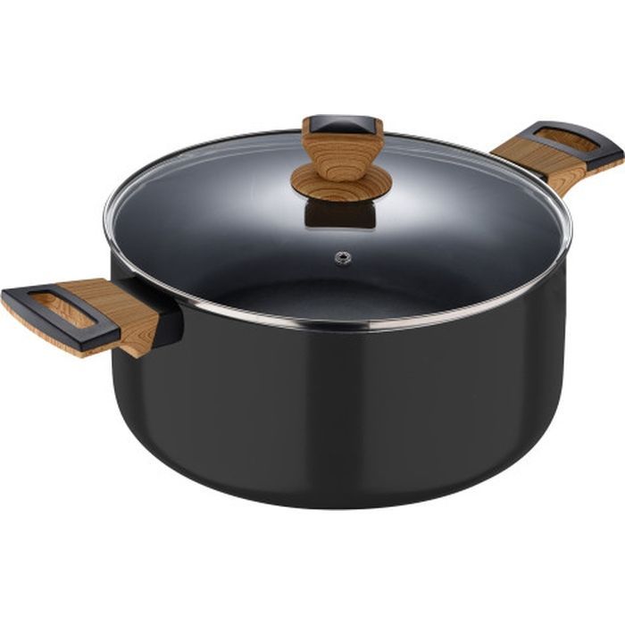 Кастрюля Bergner Earth black, з кришкою 28 см, 6 л (BG-32037-BK)