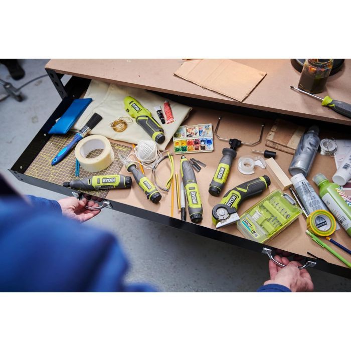 Викрутка акумуляторна Ryobi RSD4-120TA2, USB Lithium, 4V, 1х2Ah, 5Нм, 200об/хв, 2 насадки ,10 біт, кейс (5133006211) зображення 7