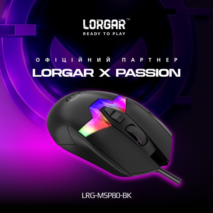 Мишка Lorgar MSP80 Pro USB Black (LRG-MSP80-BK) зображення 2