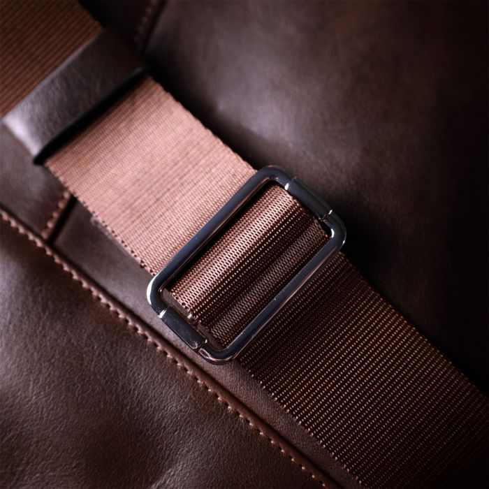 Сумка Grande Pelle Мужская на плечо из натуральной кожи Коричневая (11669) изображение 10