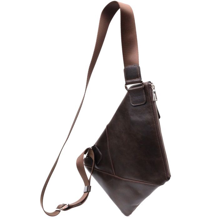 Сумка Grande Pelle Мужская на плечо из натуральной кожи Коричневая (11669) изображение 2