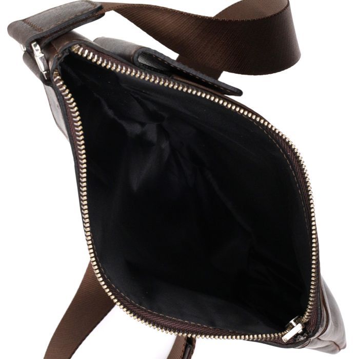 Сумка Grande Pelle Мужская на плечо из натуральной кожи Коричневая (11669) изображение 6