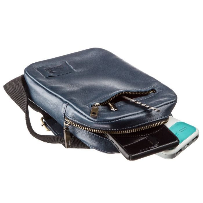 Сумка Shvigel Мужская кожаная Синяя (19105) изображение 3