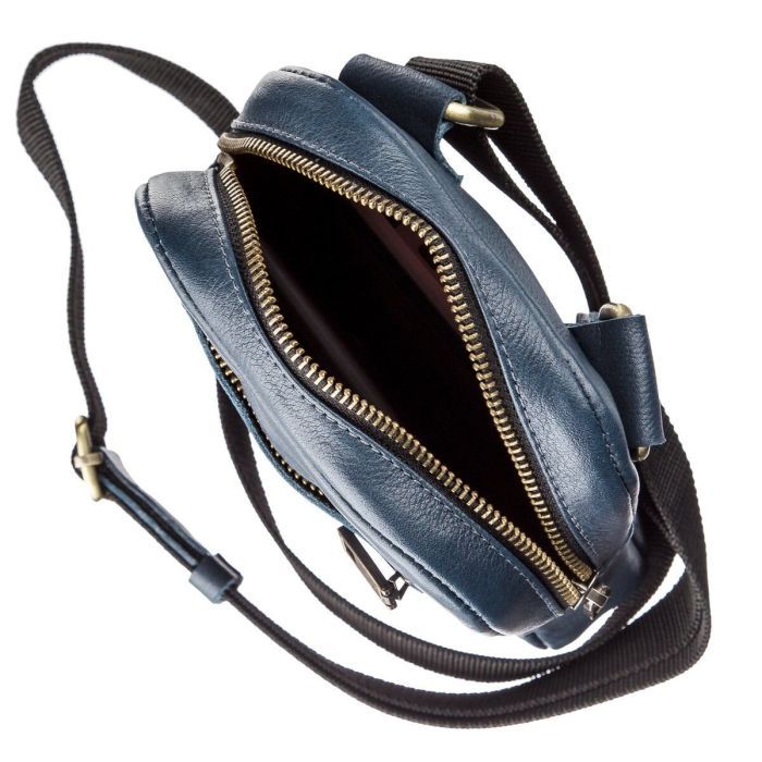 Сумка Shvigel Мужская кожаная Синяя (19105) изображение 4