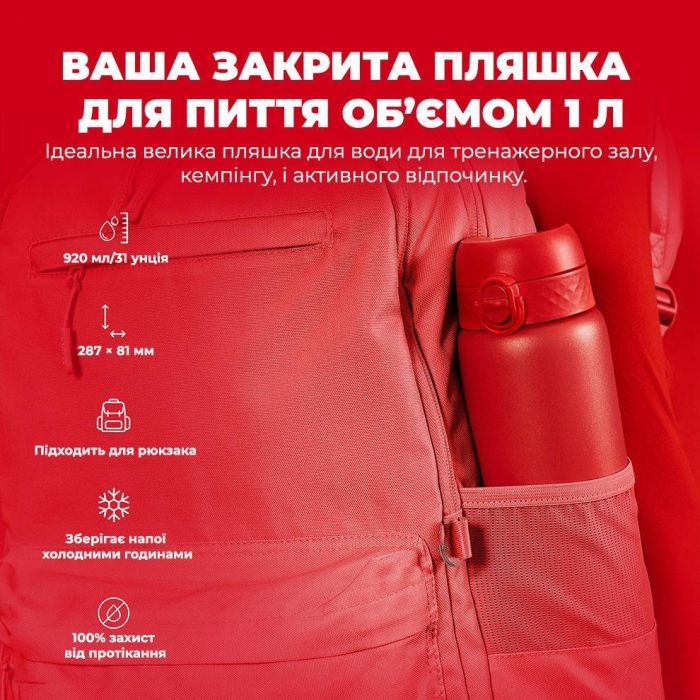 Пляшка для води ION8 OneTouch Vacuum Insulated 920 мл Periwinkle (I8TS1000PERI) зображення 5