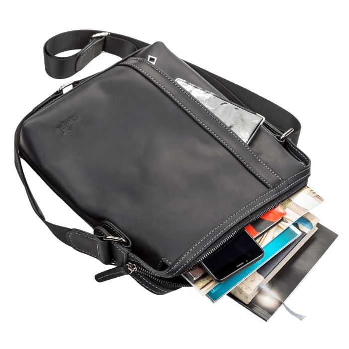 Сумка Shvigel Кожаная Черная (11098) изображение 6