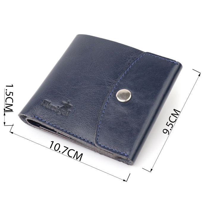 Портмоне Shvigel Из натуральной кожи Синее (16622) изображение 3