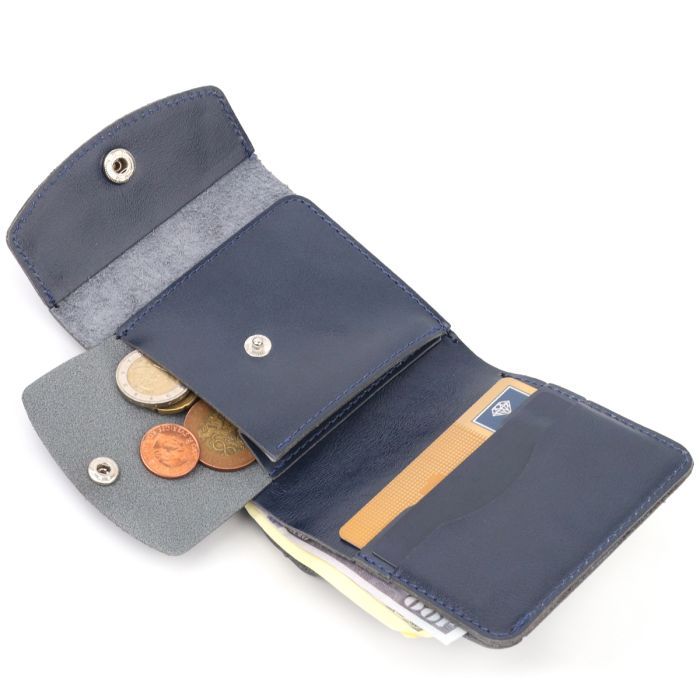 Портмоне Shvigel Из натуральной кожи Синее (16622) изображение 6