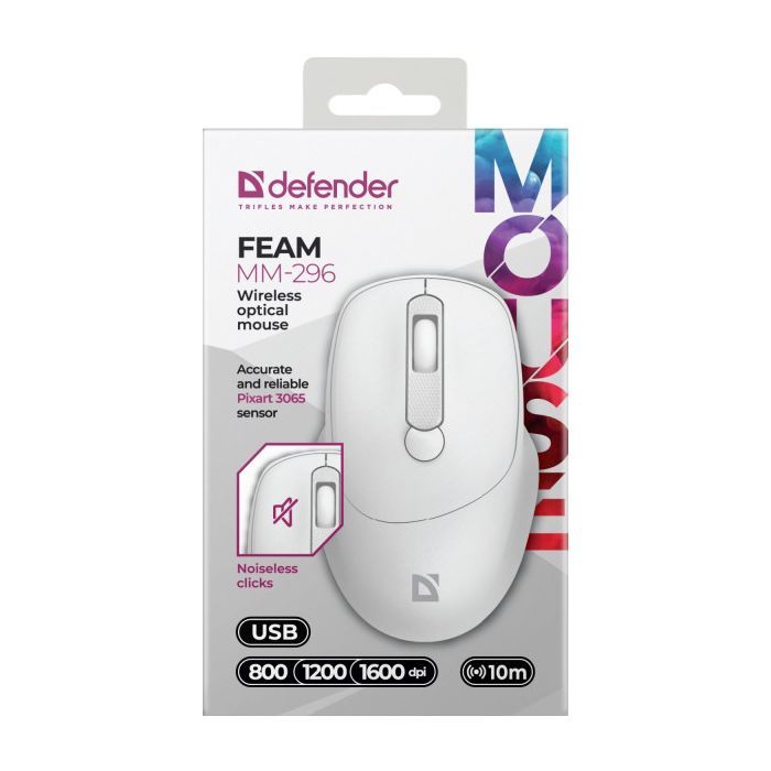 Мышка Defender Feam MM-296 Wireless Black (52296) изображение 3