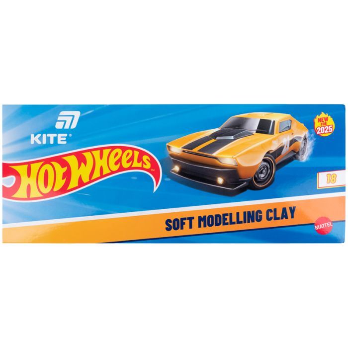 Пластилин Kite Hot Wheels восковий, 8 кольорів, 160 г (HW25-082)
