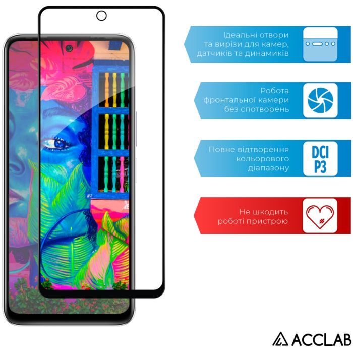 Скло захисне ACCLAB Full Glue Infinix Hot 20S Black (1283126551352) зображення 5