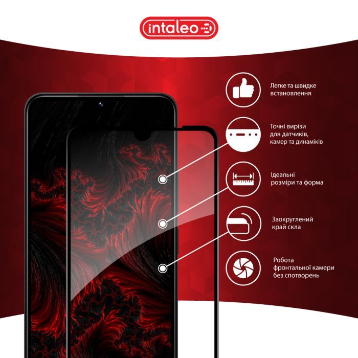Стекло защитное Intaleo Full Glue Xiaomi Redmi 14C Black (1283126598722) изображение 3