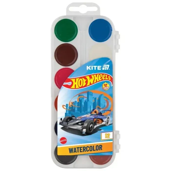 Акварельні фарби Kite Hot Wheels 12 кольорів (HW25-061)