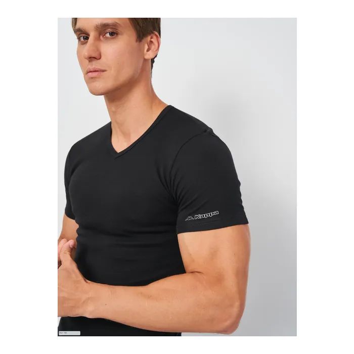 Футболка Kappa T-shirt Mezza Manica Scollo V K1311 Nero чорний XXL (8052394813997) зображення 4