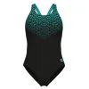 Купальник Arena Kikko V Swimsuit V Back Graphi 006650-508 чорний, зелений 40 (3468337490517) изображение 3