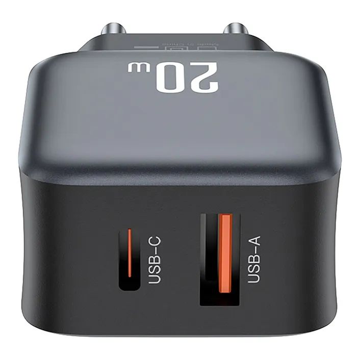 Зарядний пристрій XO L154 USB-C PD20W + USB-A QC3.0 Black (L154.black) зображення 2
