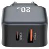 Зарядний пристрій XO L154 USB-C PD20W + USB-A QC3.0 Black (L154.black) зображення 2