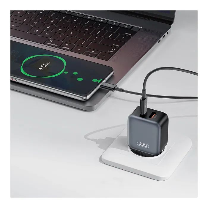 Зарядний пристрій XO L154 USB-C PD20W + USB-A QC3.0 Black (L154.black) зображення 4