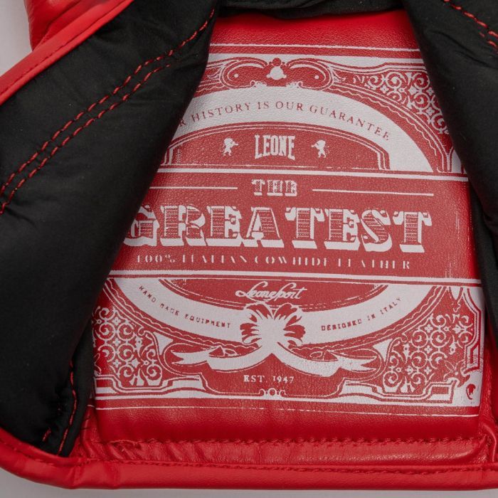Боксерские перчатки Leone GN111 The Greatest Red 10 унцій (GN111_Red_10oz) изображение 10