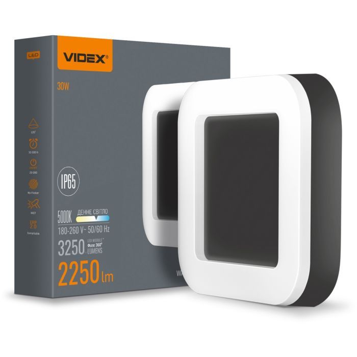 Светильник Videx LED ART IP65 квадратний 30W 5000K Black (VL-BHFS-305B) изображение 3