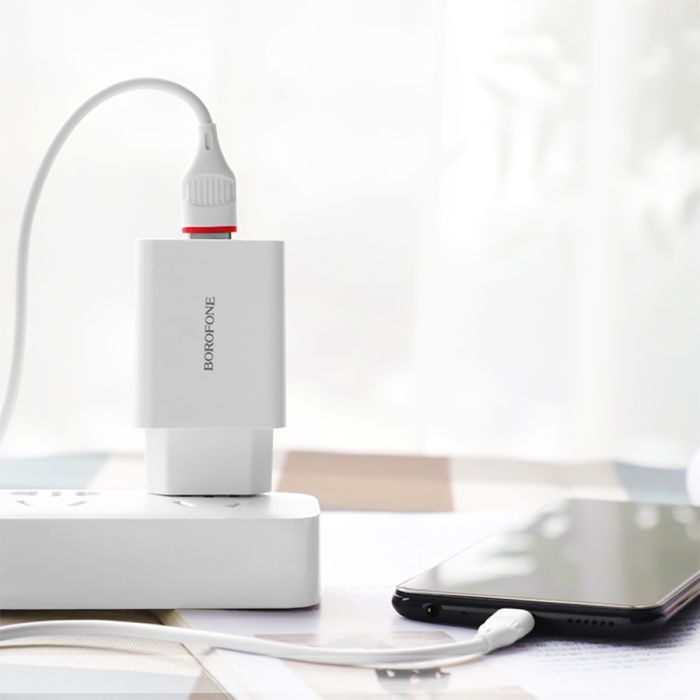 Зарядное устройство BOROFONE BA21A USB + cable USB to Micro 5P 10.5W White (BA21A/MW) изображение 7
